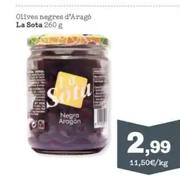 Sorli LA SOTA Olives negres d'Aragó oferta