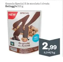 Sorli KELLOGG'S Granola Special K de xocolata i civada oferta
