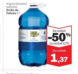 Sorli SOLÁN DE CABRAS Aigua mineral natural oferta