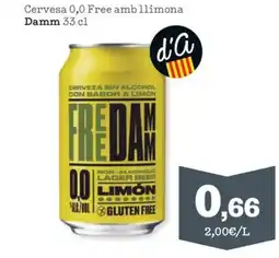 Sorli DAMM Cervesa 0,0 Free amb llimona oferta