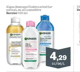 Sorli GARNIER Aigua desmaquilladora micel·lar normal, en oli o sensitive oferta