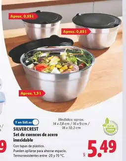 Lidl SILVERCREST Set de cuencos de acero inoxidable oferta
