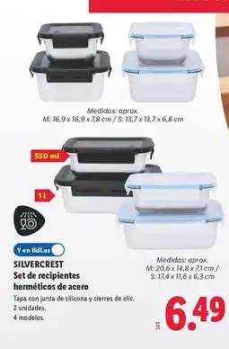 Lidl SILVERCREST Set de recipientes herméticos de acero oferta