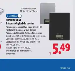 Lidl SILVERCREST Báscula digital de cocina oferta
