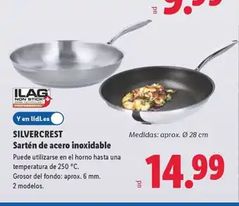 Lidl SILVERCREST Sartén de acero inoxidable oferta