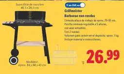 Lidl GRILLMEISTER Barbacoa con ruedas oferta