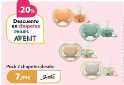 Prénatal Philips - pack 2 chupetes desde oferta