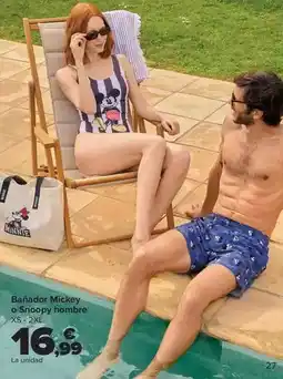 Carrefour Banador mickey o snoopy hombre oferta