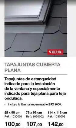 Distriplac Velux - tapajuntas cubierta plana oferta