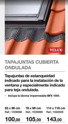 Distriplac Velux - tapajuntas cubierta ondulada oferta