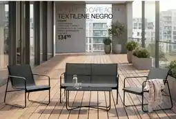 Optimus Conjunto cafe acero textilene negro oferta