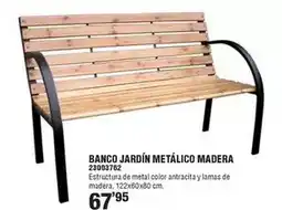 Optimus Banco jardín metálico madera oferta