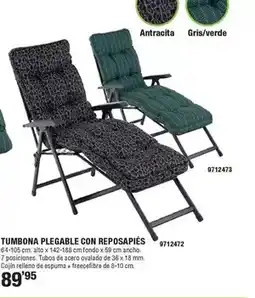 Optimus Tumbona plegable con reposapiés oferta