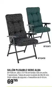 Optimus Sillón plegable serie alba oferta