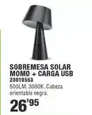 Optimus Sobremesa solar momo + carga usb oferta