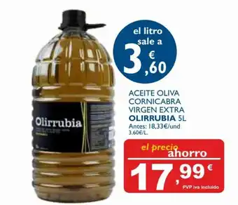 Cash Ecofamilia Aceite Oliva Cornicabra Virgen Extra Olirrubia 5L oferta