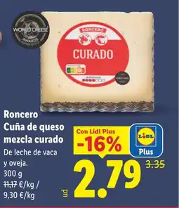 Lidl Roncero Cuña de queso mezcla curado oferta