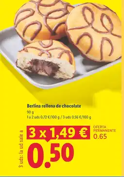 Lidl Berlina rellena de chocolate oferta
