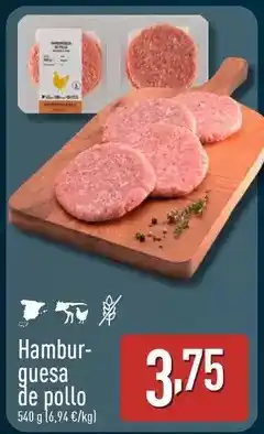 ALDI Hamburguesa de pollo oferta
