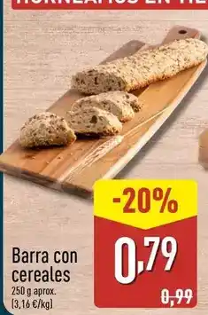 ALDI Barra con cereales oferta