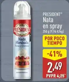 ALDI Président - nata en spray oferta
