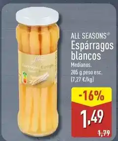 ALDI All seasons - espárragos blancos oferta