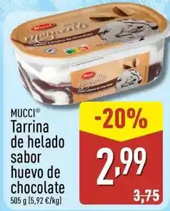 ALDI Mucci - tarrina de helado sabor huevo de chocolate oferta