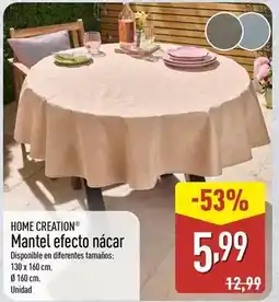 ALDI Home creation - mantel efecto nacar oferta