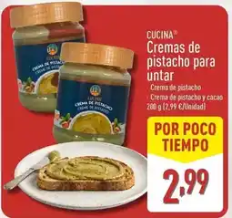 ALDI Cucina - cremas de pistacho para untar oferta