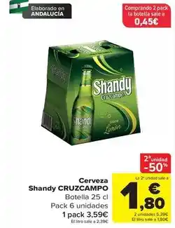 Carrefour Cruzcampo - cerveza shandy oferta