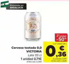 Carrefour Victoria - cerveza tostada 0,0 oferta