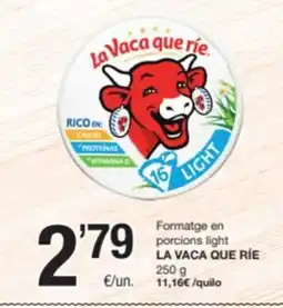 SPAR Fragadis LA VACA QUE RIE Formatge en porcions light oferta