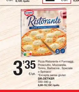 SPAR Fragadis DR.OETKER Pizza Ristorante 4 Formaggi, Prosciutto, Mozzarella, Tonno, Barbacoa, Speciale oferta