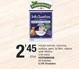 SPAR Fragadis HORNIMANS Infusió somnis, cúrcuma, rooibos, gerd, te Slim, nabius amb hibisco o te maca oferta