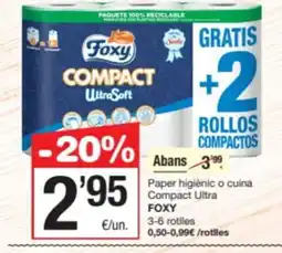 SPAR Fragadis FOXY Paper higiènic o cuina Compact Ultra oferta