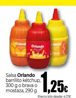 Unide Supermercados ORLANDO Salsa barrilito ketchup, o brava o mostaza oferta