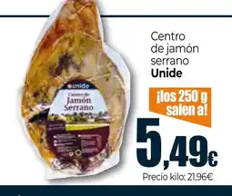 Unide Supermercados UNIDE Center Je Jamón serrano oferta