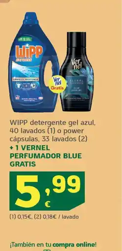 HiperDino WIPP detergente gel azul, 40 lavados o power oferta