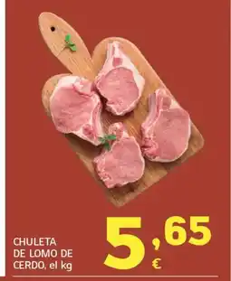 HiperDino Chuleta de lomo de cerdo oferta