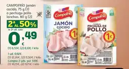 HiperDino CAMPOFRÍO jamón cocido, o pechuga pollo lonchas oferta