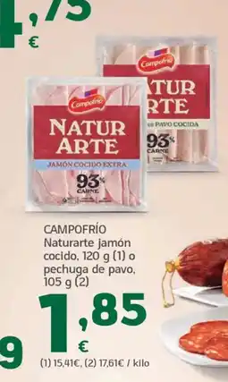 HiperDino CAMPOFRÍO Naturarte jamón cocido, pechuga de pavo oferta