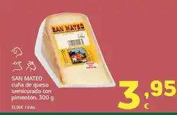 HiperDino SAN MATEO cuña de queso semicurado con pimentón oferta