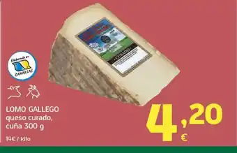 HiperDino LOMO GALLEGO queso curado, cuña oferta