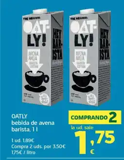 HiperDino OATLY bebida de avena barista oferta