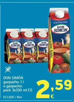 HiperDino DON SIMÓN gazpacho, o gazpacho oferta