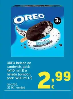 HiperDino OREO helado de sandwich oferta