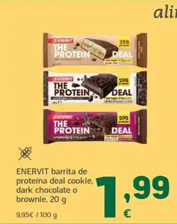 HiperDino ENERVIT barrita de proteína deal cookie, dark chocolate o brownie oferta