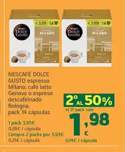 HiperDino NESCAFÉ DOLCE GUSTO espresso Milano, café latte Genova o espreso descafeinado oferta
