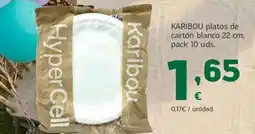 HiperDino KARIBOU platos de cartón blanco oferta