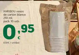 HiperDino KARIBOU vasos de cartón blanco oferta